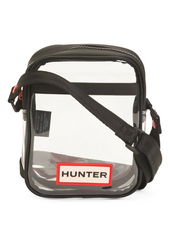 Hunter Handbags - Hunter Clear Crossbody with Black Trim and Red Logo Patch